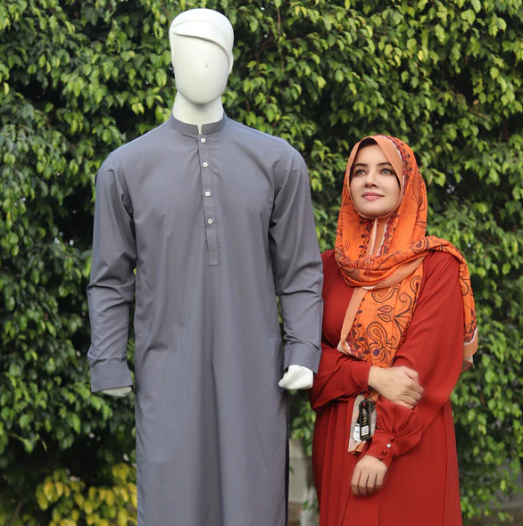 Stylish Grey Shalwar Kameez